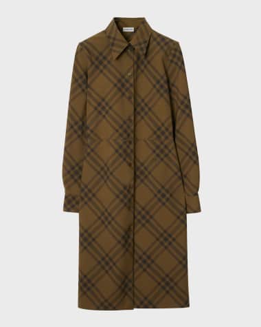Burberry Check Long-Sleeve Shirtdress
