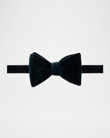 Ralph Lauren Purple Label Men's Plaid Velvet Bow Tie