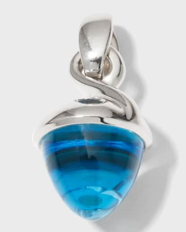 Tamara Comolli Mikado Bouquet Swiss Blue Topaz Pendant Enhancer in White Gold