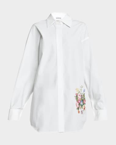 Loewe Floral Embroidered Button-Down Shirt