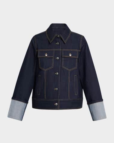 Cinq a Sept Beni Topstitched Stretch Denim Jacket