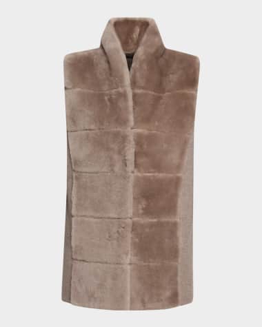 Gorski Reversible Shearling Lamb Vest with Cashmere-Blend Back