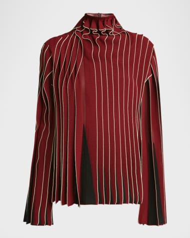 Bottega Veneta Dimensional Mock-Neck Blouse