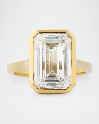 Neiman Marcus Lab Grown Diamonds Lab Grown Diamond 14K Yellow Gold Emerald Cut Solitaire Ring, 8.00tcw