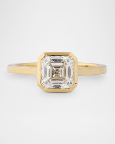 Neiman Marcus Lab Grown Diamonds Lab Grown Diamond 14K Yellow Gold Asscher Cut Solitaire Ring, 2.00tcw