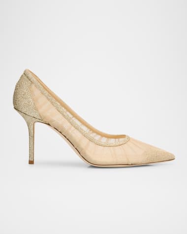 Jimmy Choo Love 85mm Glitter Tulle Pumps