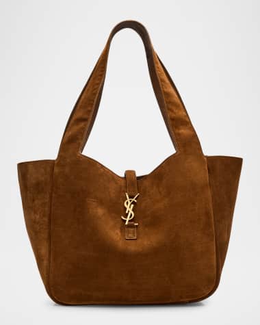 Saint Laurent Bea YSL Cabas Tote Bag in Suede