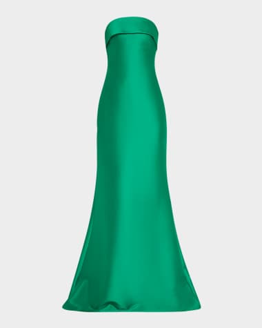 Badgley Mischka Collection Strapless Bow-Back Mermaid Gown