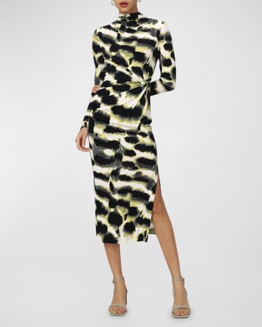 Diane von Furstenberg Sonja Abstract-Print Bodycon Midi Dress