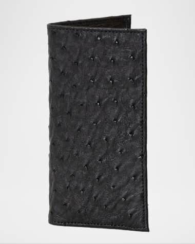 Abas Men's Pocket Secretary Wallet in Ostrich Leather