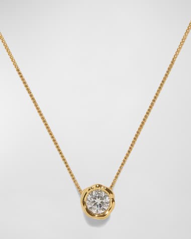 Alexis Bittar Asterales Gold Molten Cubic Zirconia Solitaire Necklace