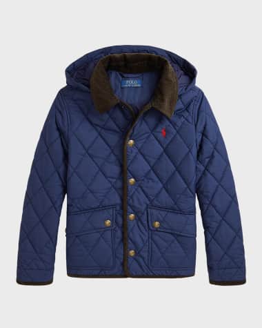 Ralph Lauren Boy's Matte Quilted Collared Jacket, Size 2-7 Boy's Matte Quilted Collared Jacket, Size S-XL