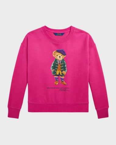 Ralph Lauren Girl's Sweatshirt W/ Classic Mascot, Size 2-6X Girl's Sweatshirt W/ Classic Mascot, Size S-XL
