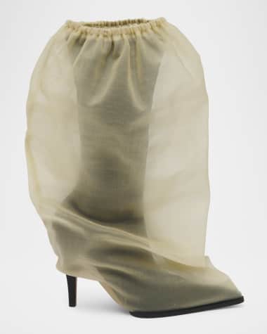 McQueen Sheer Bag Stiletto Boots