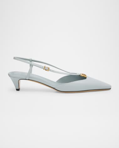 Fendi 4G Leather Ankle-Strap Pumps