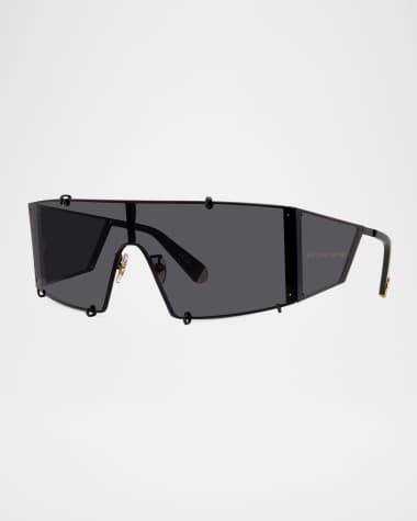 Stella McCartney Rectangle Metal & Nylon Shield Sunglasses