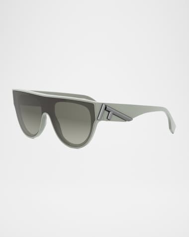 Fendi Logo Acetate & Nylon Shield Sunglasses