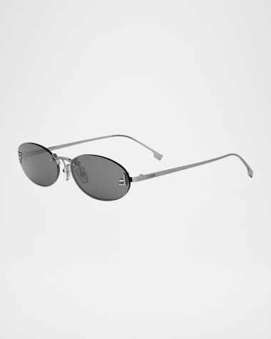 Fendi FF Crystal Metal Oval Sunglasses