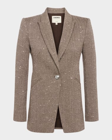 L'Agence Sheila Structured Chevron Blazer