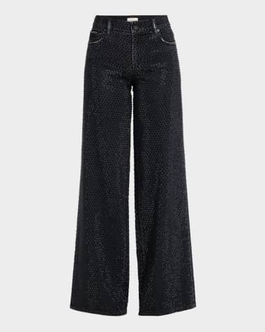 Alice + Olivia Trish Low-Rise Embellished Baggy Jeans