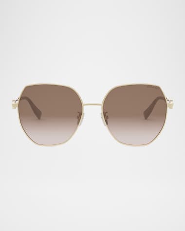BVLGARI Round Metal & Nylon Sunglasses