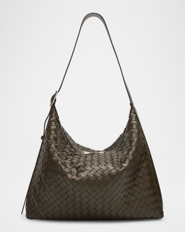 Bottega Veneta Men's Traveller Medium Intrecciato Leather Hobo Bag