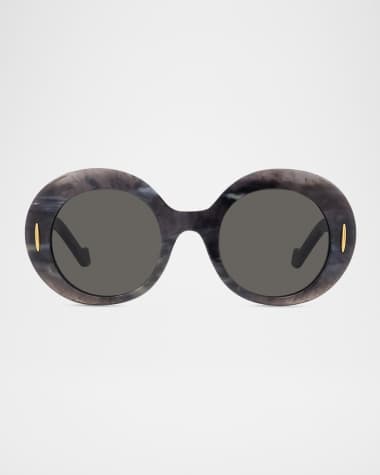 Loewe Men's Anagram Acetate and Nylon Round Sunglasses