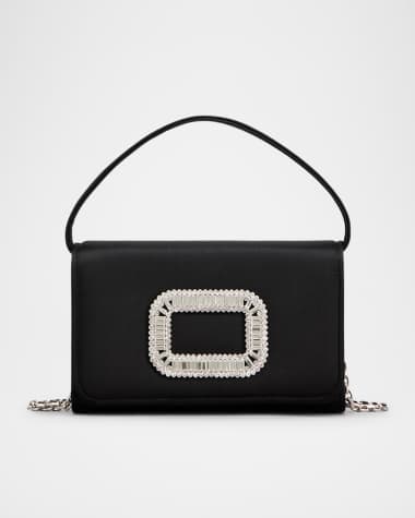 Roger Vivier Pilgrim Micro Buckle Satin Top-Handle Bag