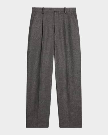 Helmut Lang Men’s Melange Wool Pleated Pants