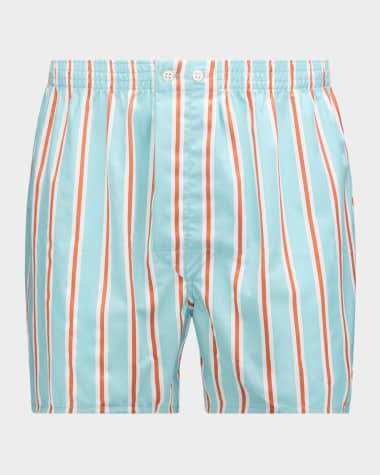 Derek Rose Men's Royal Stripe Classic-Fit Boxer Shorts
