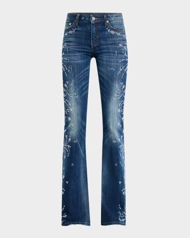 Cout De La Liberte Britney Mosaic-Embellished Flare Jeans
