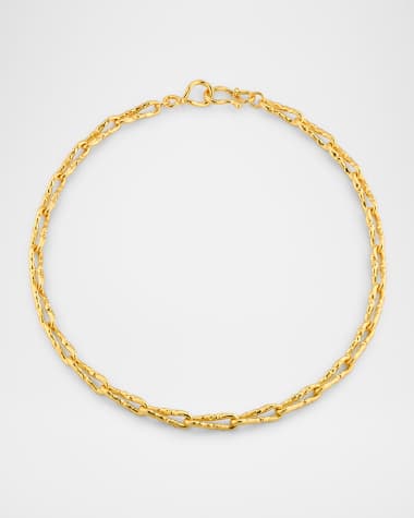 Alexis Bittar Brut Gold Twisted Link Necklace, 16"L