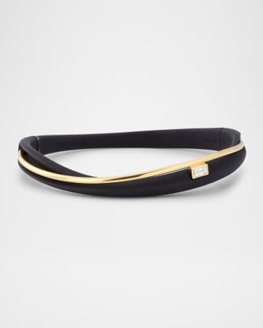 Nikos Koulis ME+N 18K Yellow Gold and Aluminum Tapered Diamond Bangle Bracelet