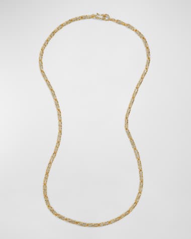 Alexis Bittar Brut Gold Twisted Link Long Necklace, 32"L