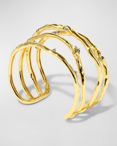 Alexis Bittar Brut Gold Plated Crystal Thorn Orbit Cuff