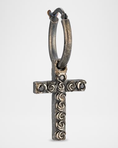Marco Dal Maso DIAMONDS'N'ROSES Oxidized Silver and Black Diamond Earrings