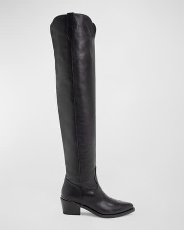 Partlow Julia Leather Over-The-Knee Western Boots