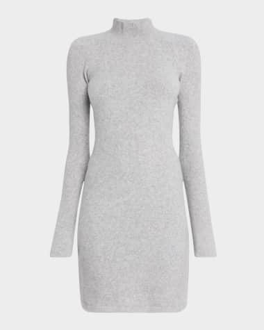 ATM Anthony Thomas Melillo Merino Wool Blend Mock-Neck Midi Dress
