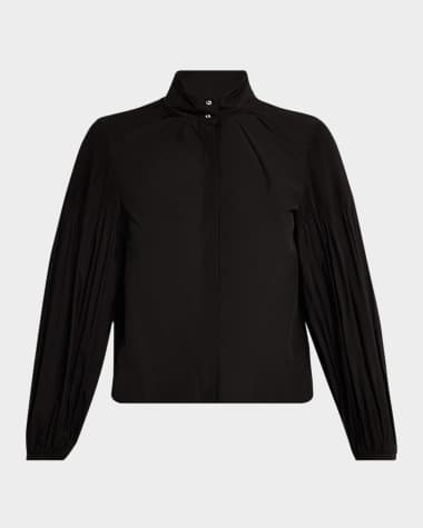 Derek Lam 10 Crosby Lupa Pleated Sleeve Blouse