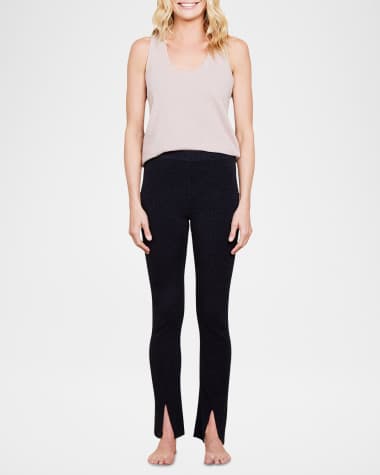Barefoot Dreams CozyChic Ultra Lite Ribbed Front-Slit Pants