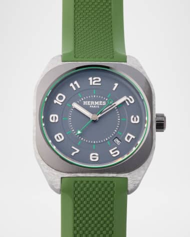 Hermes Hermès H08 Green Rubber Watch, 42 mm