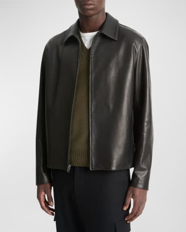 Vince Men's Leather Zip-Up Jacket