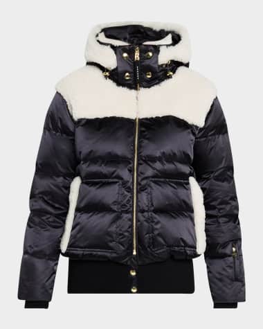 Bogner Dia Satin and Shearling Puffer Jacket