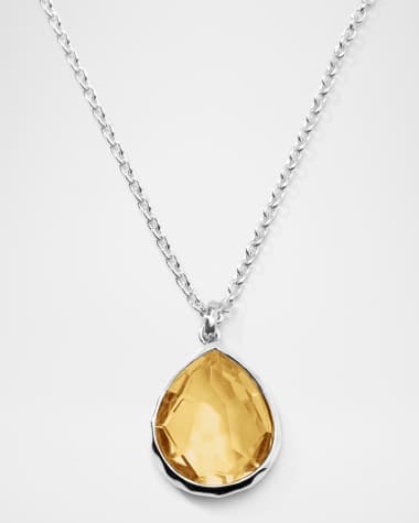 Ippolita Rock Candy Mini Honey Citrine Teardrop Pendant Necklace in Sterling Silver