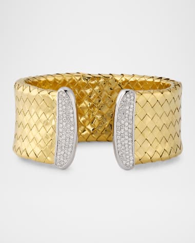 NM Estate Estate 18K Yellow Gold Italian Diamond Bracelet, 7"