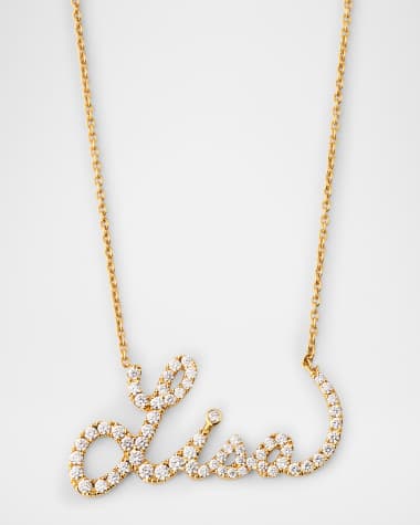 Lisa Nik Talisman 18K Yellow Gold Personalized Lisa Diamond Necklace