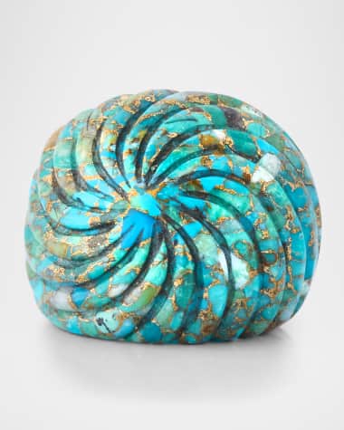 NEST Jewelry Carved Turquoise Statement Ring