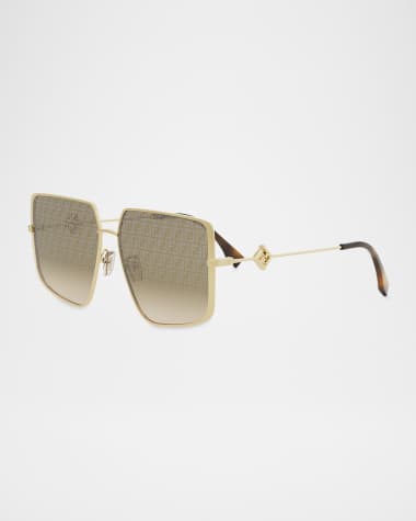 Fendi FF Square Metal & Nylon Sunglasses