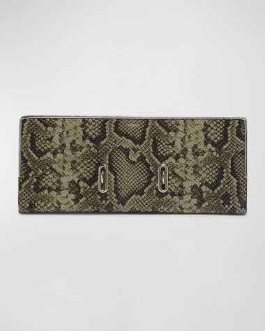 Coperni Binder Python-Print Leather Clutch Bag