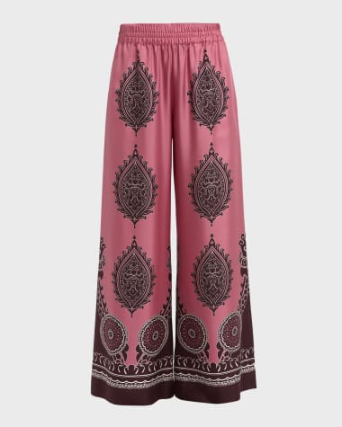 La DoubleJ Silk Wide-Leg Pull-On Palazzo Pants